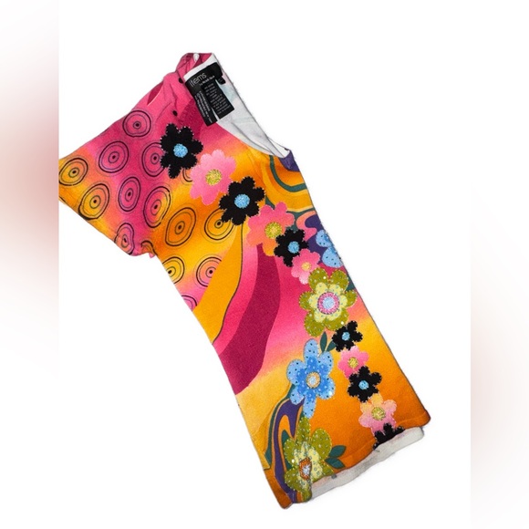 Women’s Michelle Nicole top thick cotton and beautiful beaded flowers size Small - Picture 6 of 9